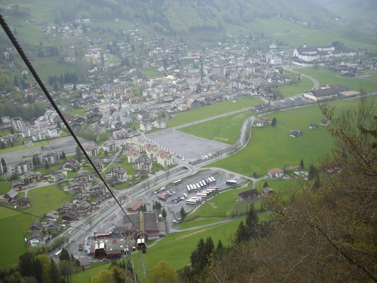 View over the Engelberg valley and village