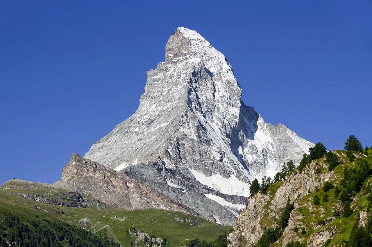 The Matterhorn peak seen from Zermatt