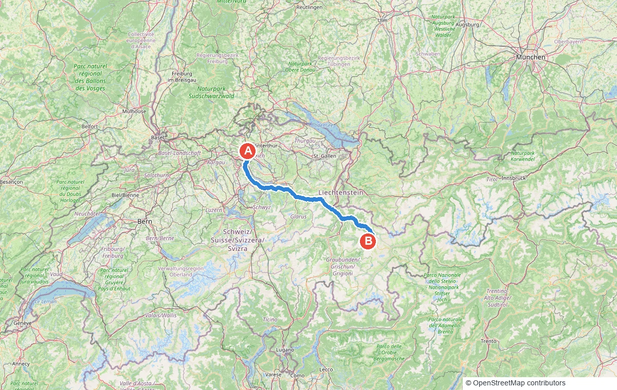 Private Transfer from Zurich to Davos 3 - Zurich to Davos Transfer Approximate driving route from Zurich to Davos